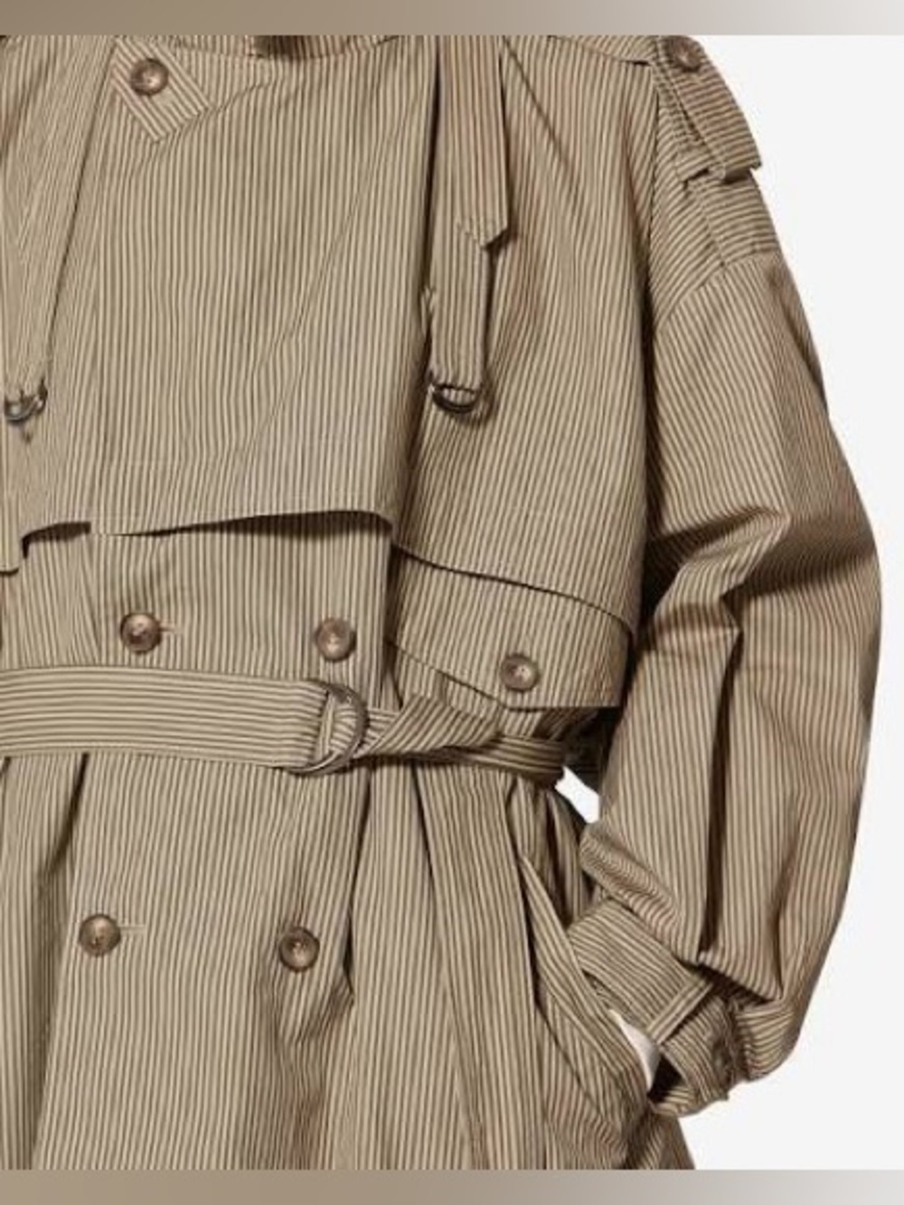 NWT Isabel Marant Etoile Claya Jacket Trench Coat Beige Khaki 38 US 6 Medium - Picture 2 of 16
